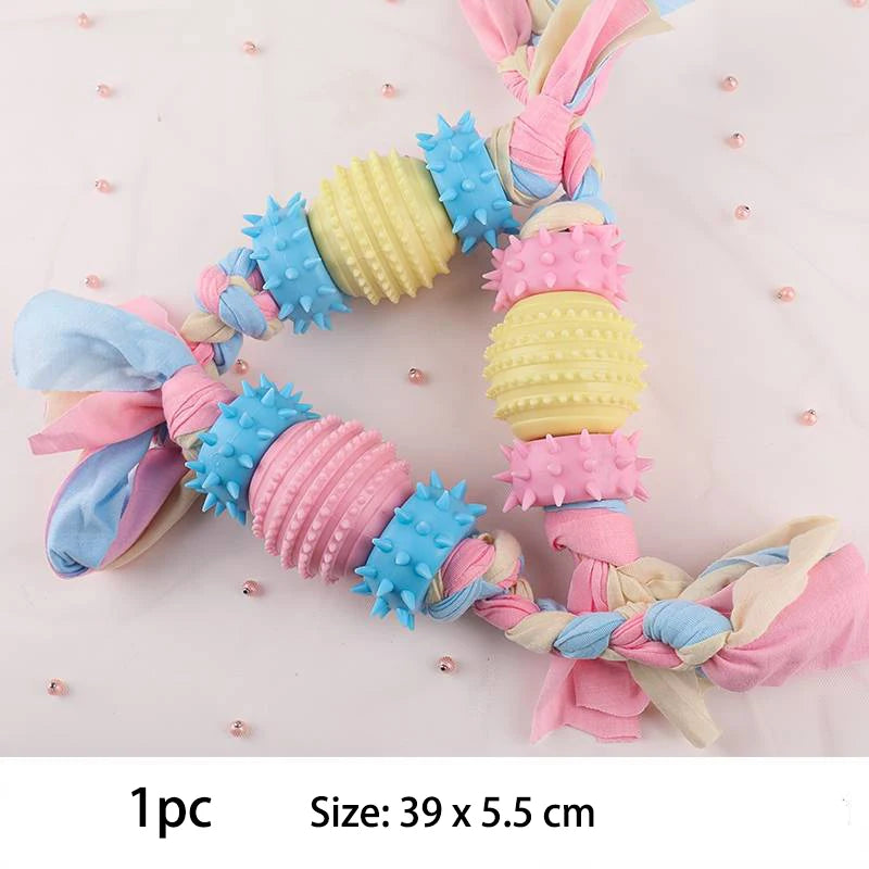 Jouets à mâcher en TPR pour petits chiens (nœuds) – Résistants aux morsures, pour le nettoyage des dents et le dressage – Accessoires interactifs