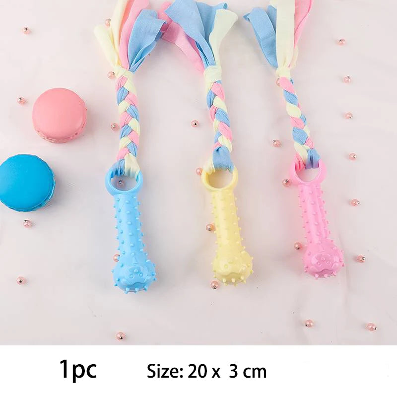 Jouets à mâcher en TPR pour petits chiens (nœuds) – Résistants aux morsures, pour le nettoyage des dents et le dressage – Accessoires interactifs