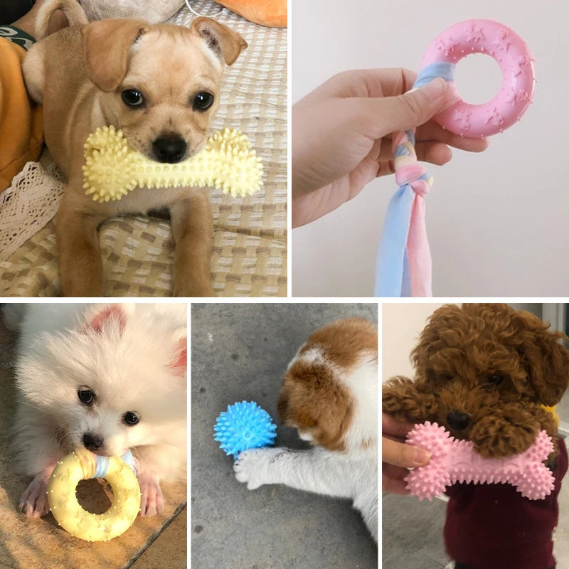 Jouets à mâcher en TPR pour petits chiens (nœuds) – Résistants aux morsures, pour le nettoyage des dents et le dressage – Accessoires interactifs