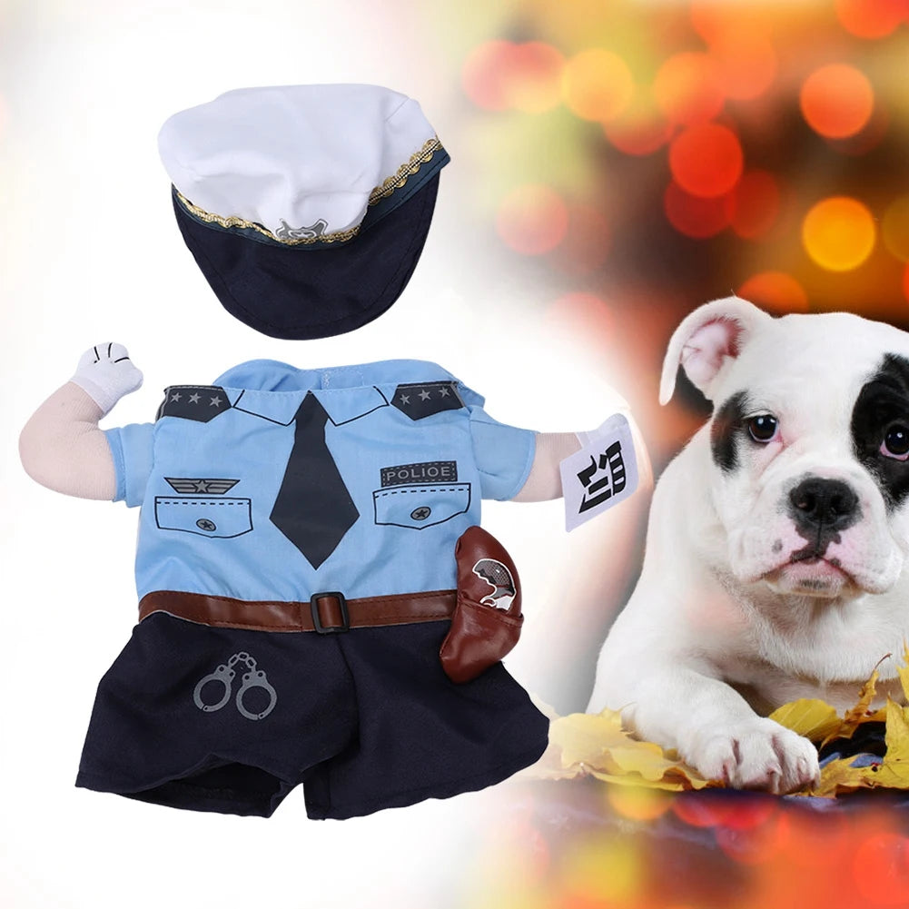Costume d'Halloween mignon pour animaux : tenue de policier (modèle debout) – Accessoires et déguisements pour chats et chiens