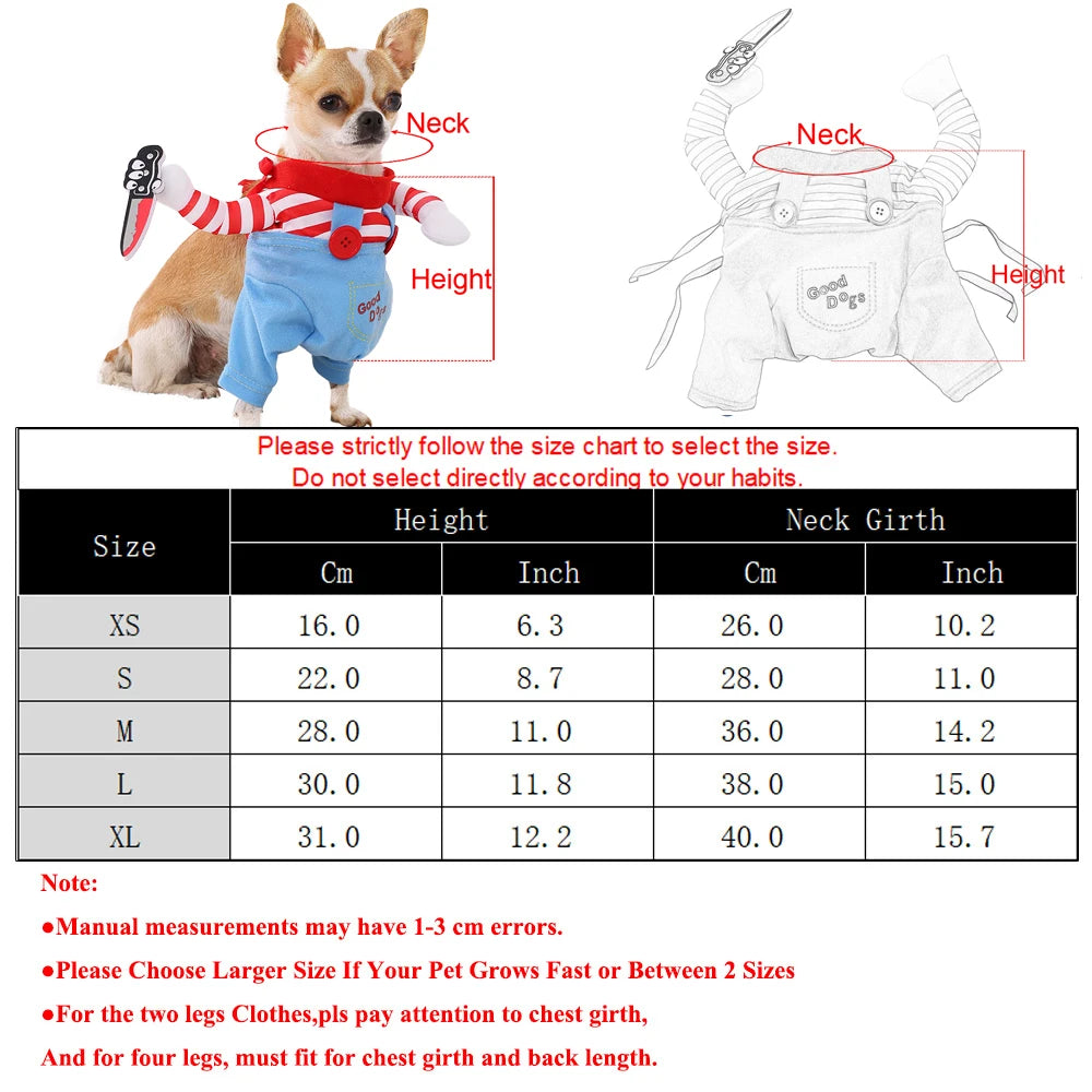Déguisement d'Halloween amusant pour animaux (chiens et chats) – Pull pour chiot ou petit/moyen/grand chien – Tenue de cosplay pour fête ou soirée costumée