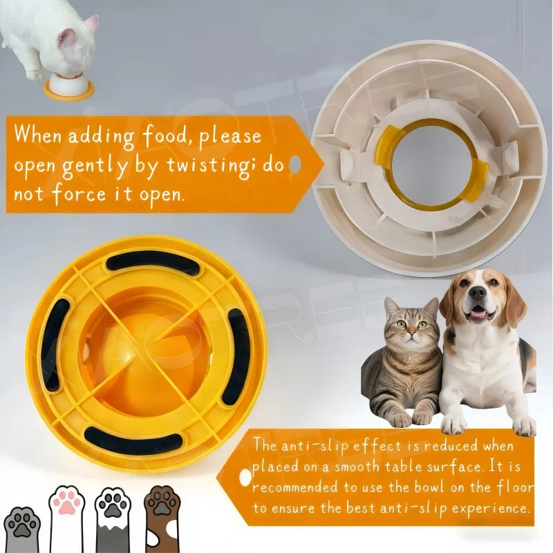 Bol à lécher pour chiens et chats, jouet distributeur de nourriture à léchage lent, bol antidérapant, jouet éducatif ; incite les chiens et les chats à lécher.