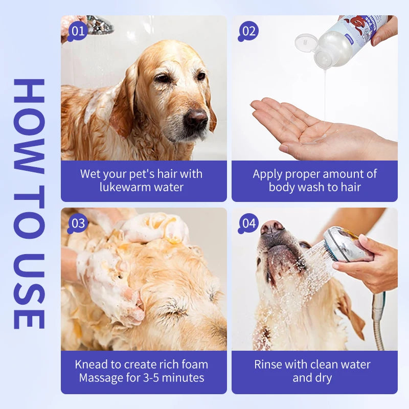 Shampoing hypoallergénique pour chiens et chats – Désodorisant et hydratant, parfum longue durée, pour un pelage doux – Solution pour le toilettage quotidien