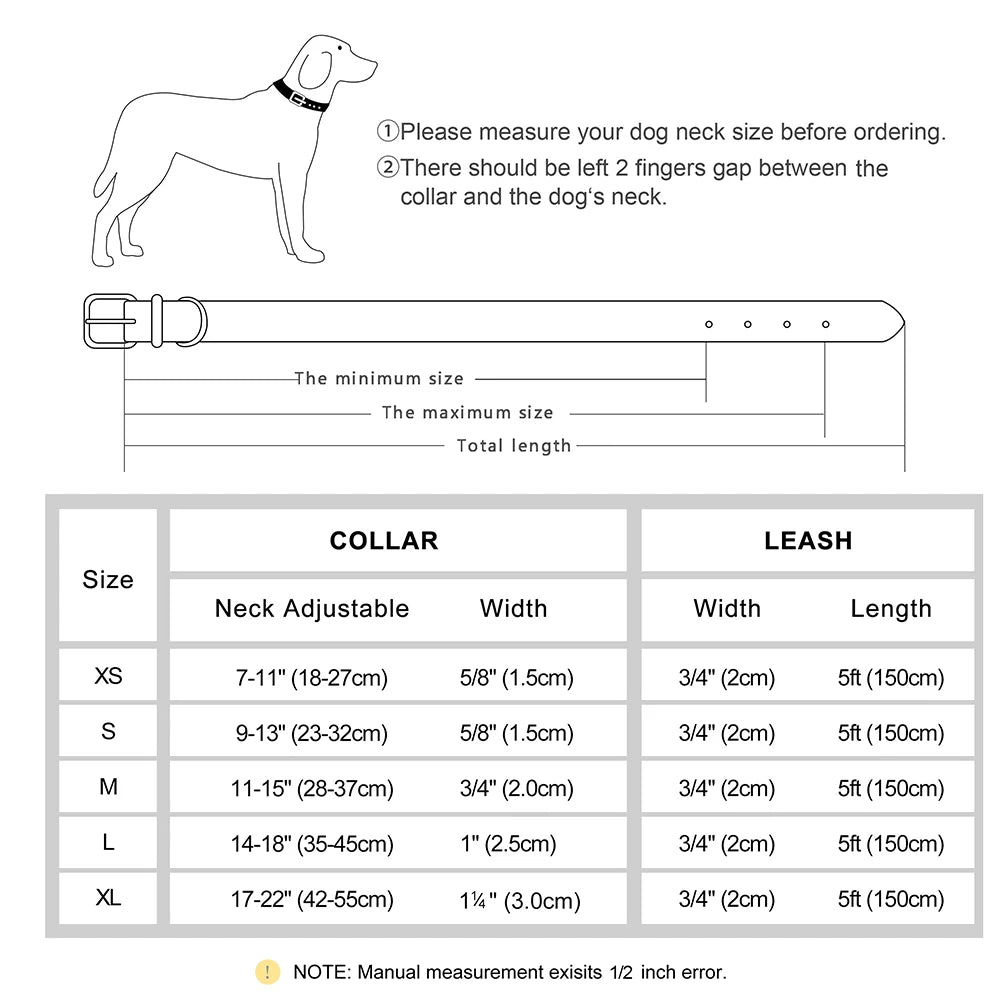 Ensemble collier et laisse en cuir personnalisés pour chien – Collier en cuir souple et rembourré pour chiens de petite, moyenne et grande taille – Plaque nominative gravée offerte