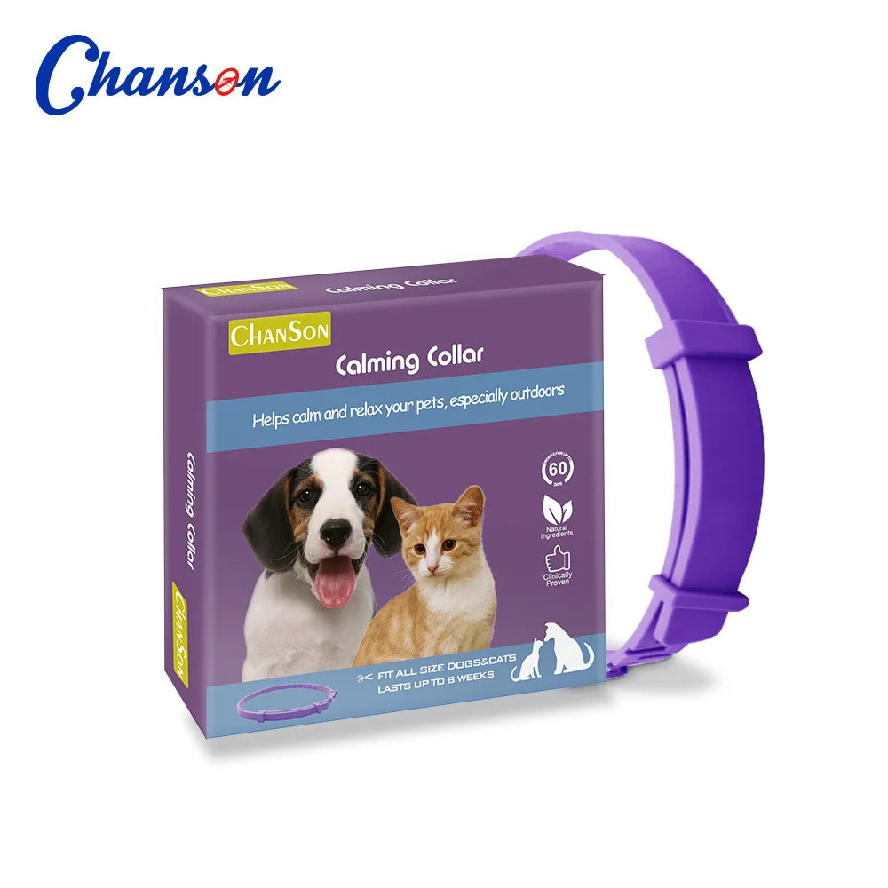 Collier apaisant aux phéromones pour chiens et chats – Réduit l'anxiété – Réglable, naturel et longue durée – Effet relaxant et apaisant