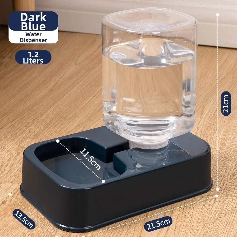 Distributeur automatique de nourriture et d'eau pour animaux (1,2 L / 1,5 L) – Grande capacité – 2 modèles – Ensemble distributeur d'eau et de nourriture pour chats et chiens – Plastique – 3 couleurs
