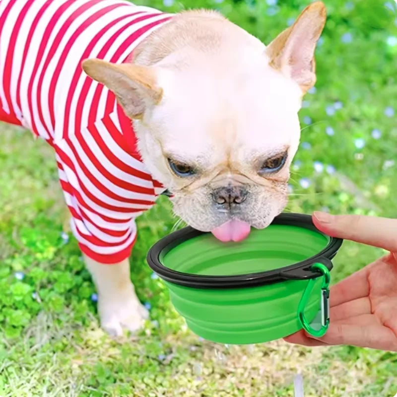 Gamelle portable et durable en TPR pour chiens et chats – Bol pliable en silicone pour l'eau et la nourriture, idéal pour les voyages et l'extérieur.