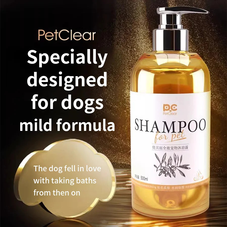 Shampoing et après-shampoing 2-en-1 pour chiens PETCLEAR – Formule douce – Gel de bain pour chiots (500 ml) – Produit de nettoyage spécialement conçu pour les chiens