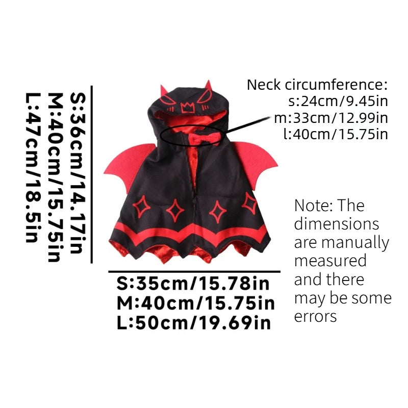 Nouvelle cape à ailes de chauve-souris pour animaux – Costume d'Halloween pour chiens et chats – Tenue de déguisement pour fêtes, vacances et cosplay