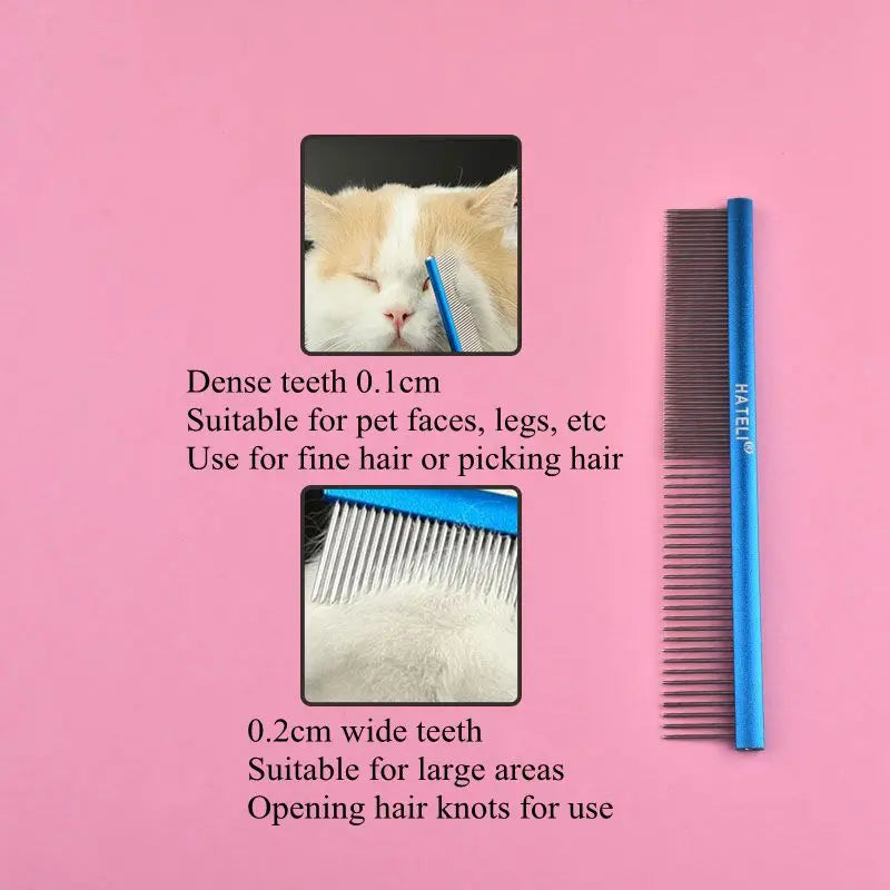 Peigne de toilettage en acier inoxydable de haute qualité pour chiens et chats à poils longs – Petit modèle