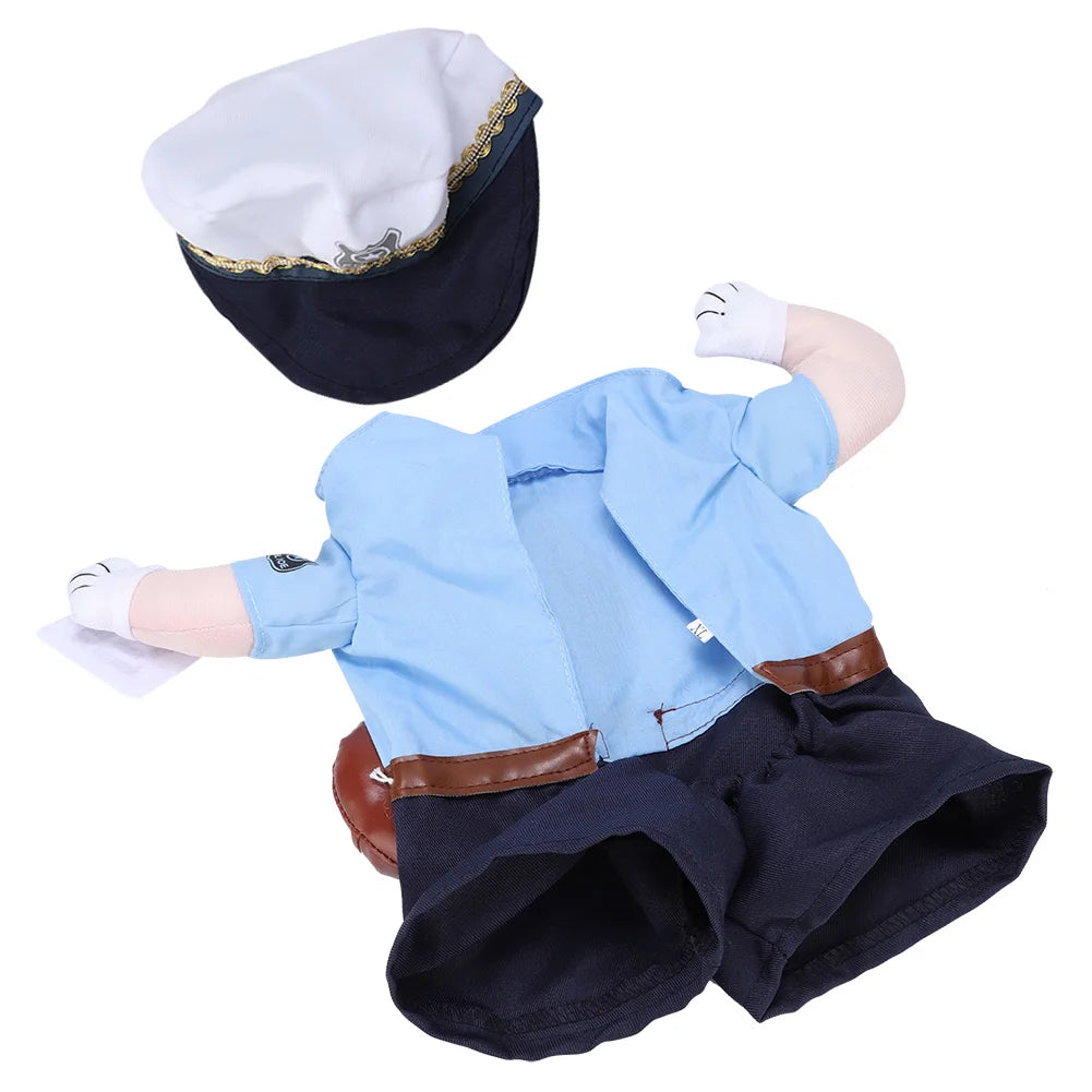 Costume d'Halloween mignon pour animaux : tenue de policier (modèle debout) – Accessoires et déguisements pour chats et chiens