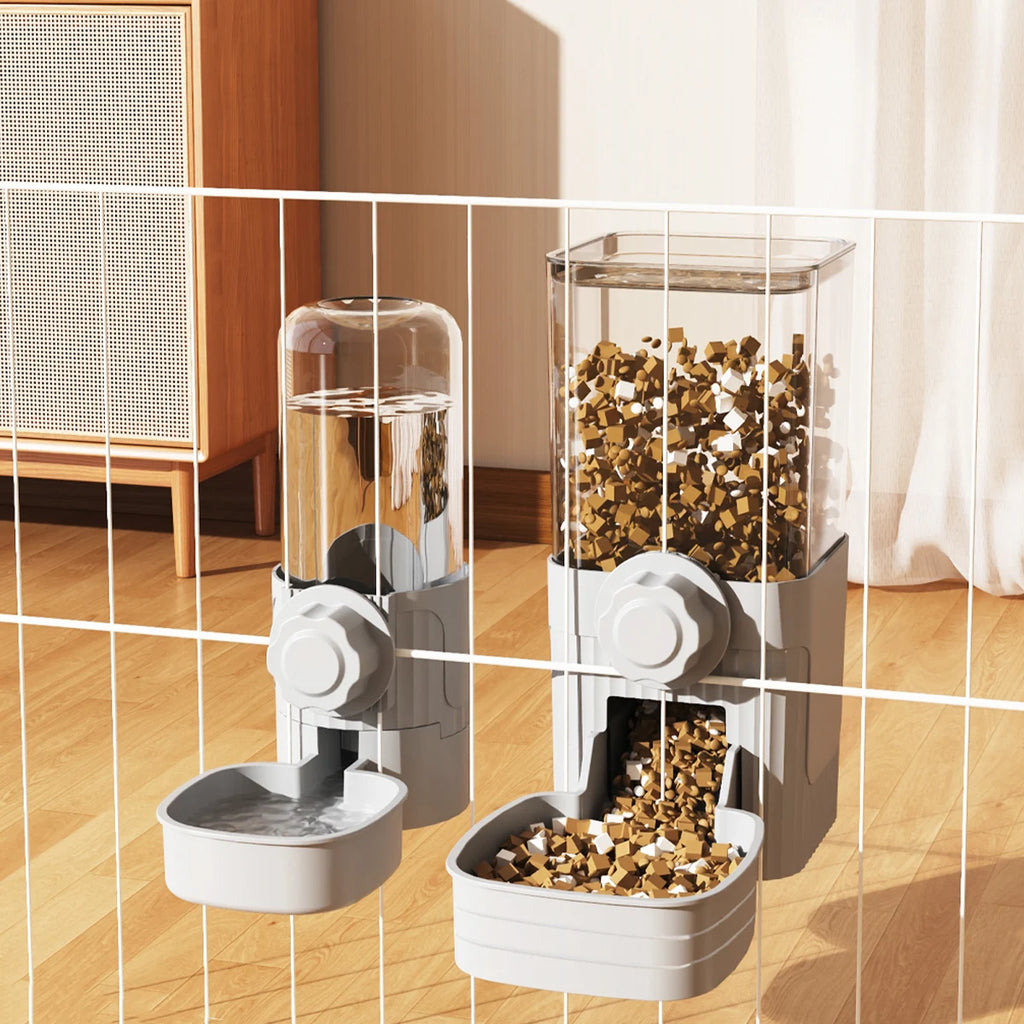 Distributeur automatique d'eau et de nourriture pour animaux (chiens, chats) – Gamelle suspendue à la cage, adaptée aux petits chiots, chats et lapins.