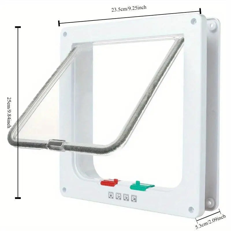Chatière pratique pour chiens et chats avec système de contrôle des entrées et sorties ; porte bidirectionnelle sécurisée pour animaux de compagnie.