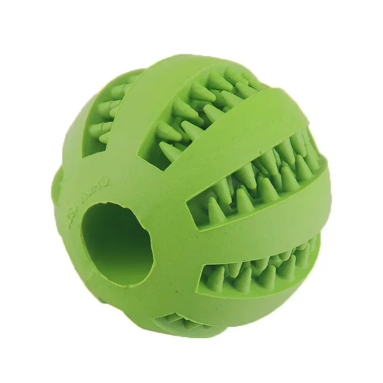 Balle-jouet pour chien, résistante aux morsures et non toxique (pour chiens, chiots et chats) ; balle distributrice de friandises et jouet à mâcher pour le nettoyage des dents .