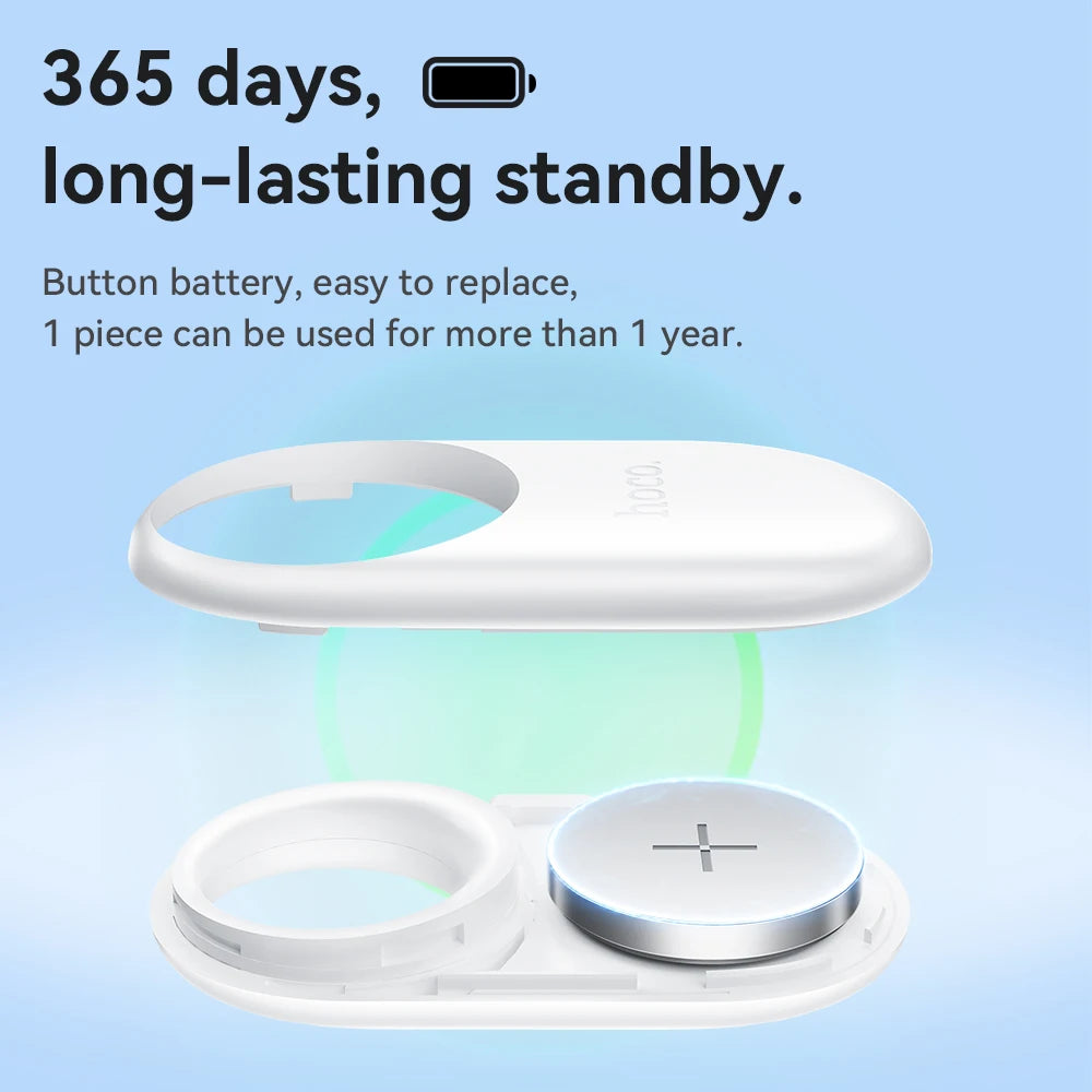 HOCO E94 – Traceur GPS intelligent compatible AirTag pour animaux, chiens et clés ; dispositif anti-perte avec étui, compatible avec le réseau « Localiser » (Find My) pour le suivi des personnes âgées et des enfants