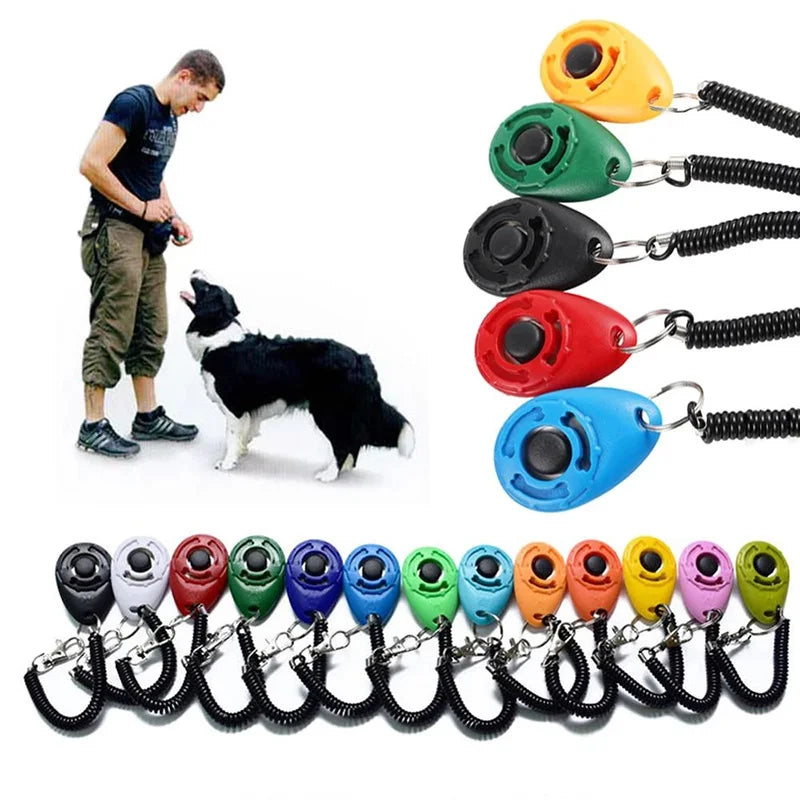 Clicker de dressage pour chiens et chats, avec différents modèles, dragonne ajustable et porte-clés sonore. Répulsif pour chiens.