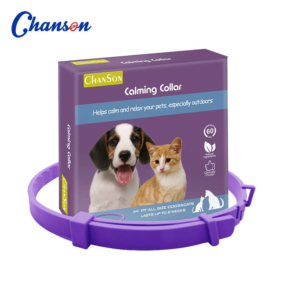 Collier apaisant aux phéromones pour chiens et chats – Réduit l'anxiété – Réglable, naturel et longue durée – Effet relaxant et apaisant