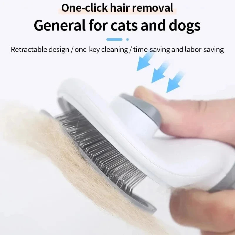 Brosse autonettoyante pour chiens et chats – Accessoire de toilettage et peigne démêlant pour éliminer les poils