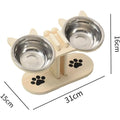 Station de repas surélevée pour animaux, avec 2 gamelles en acier inoxydable, réglable en hauteur, pour la nourriture et l'eau, adaptée aux petits chats et aux chiots