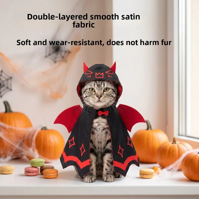 Nouvelle cape à ailes de chauve-souris pour animaux – Costume d'Halloween pour chiens et chats – Tenue de déguisement pour fêtes, vacances et cosplay
