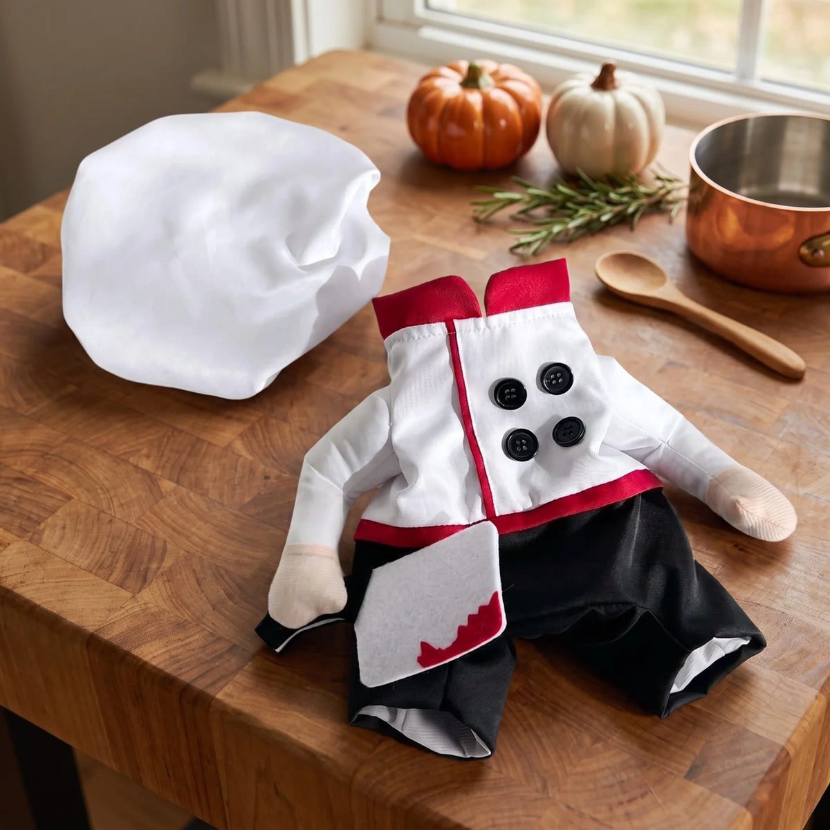 Costume de chef pour chien – Tenue de cosplay amusante avec toque – Déguisement mignon pour chiot, fête, vacances ou festival – Accessoire photo