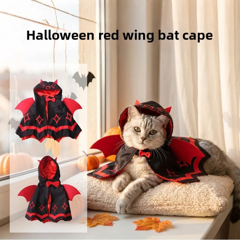 Nouvelle cape à ailes de chauve-souris pour animaux – Costume d'Halloween pour chiens et chats – Tenue de déguisement pour fêtes, vacances et cosplay