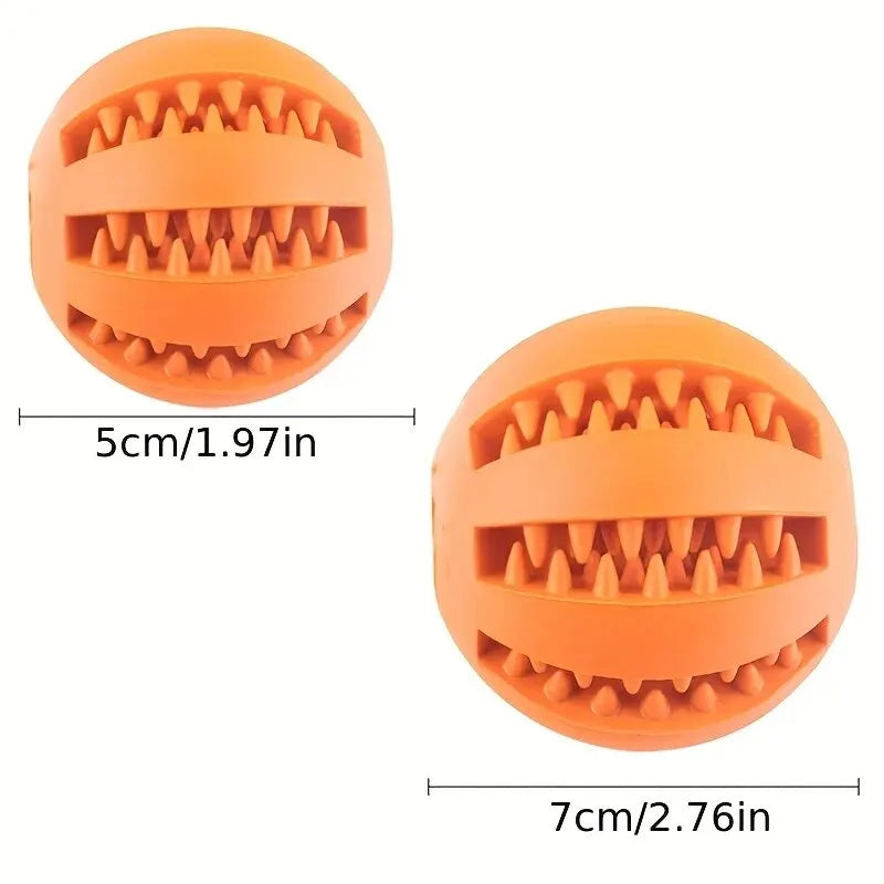 Balle-jouet pour chien, résistante aux morsures et non toxique (pour chiens, chiots et chats) ; balle distributrice de friandises et jouet à mâcher pour le nettoyage des dents .