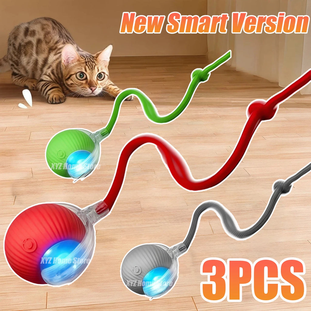 Nouveau jouet interactif pour chat : balle roulante automatique avec queue artificielle, rechargeable et intelligente, idéale pour le dressage des chiens et des chats (imite une souris)