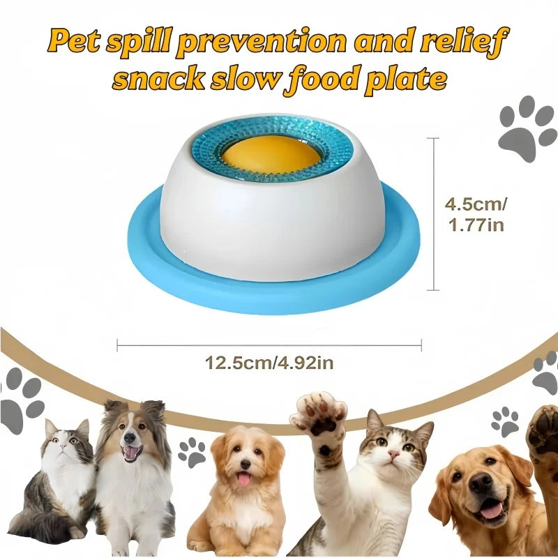 Bol à lécher pour chiens et chats, jouet distributeur de nourriture à léchage lent, bol antidérapant, jouet éducatif ; incite les chiens et les chats à lécher.