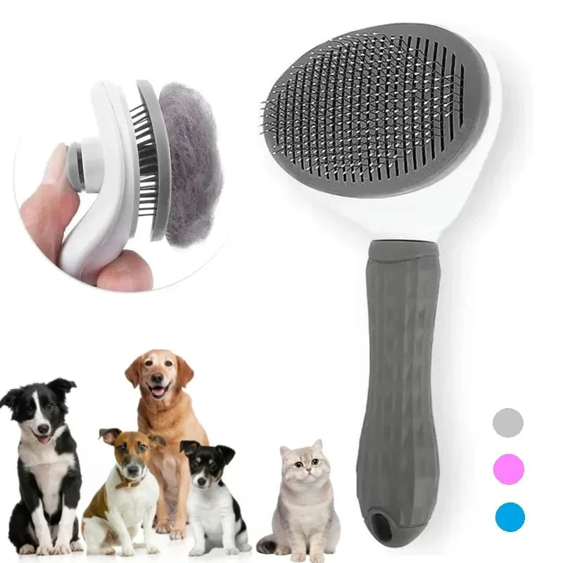 Brosse autonettoyante pour chiens et chats – Accessoire de toilettage et peigne démêlant pour éliminer les poils