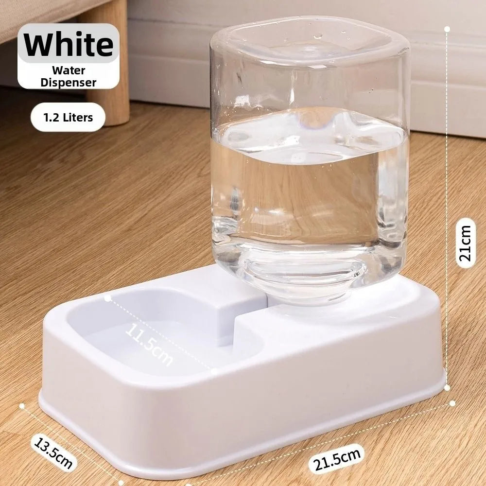 Distributeur automatique de nourriture et d'eau pour animaux (1,2 L / 1,5 L) – Grande capacité – 2 modèles – Ensemble distributeur d'eau et de nourriture pour chats et chiens – Plastique – 3 couleurs