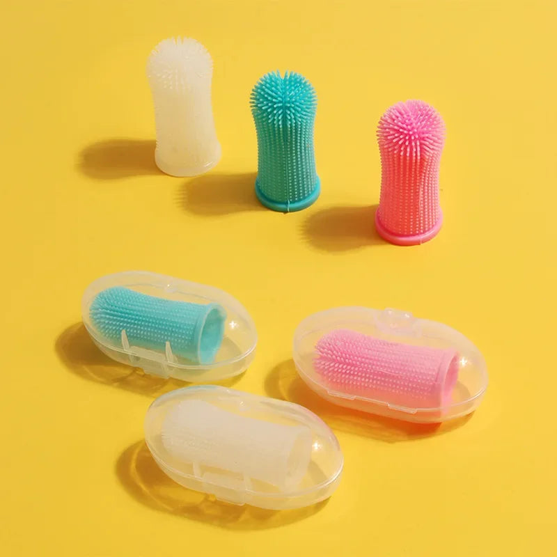 Brosse à dents pour animaux en silicone ultra-doux (format doigt) – Nettoyage des dents et soin de l'haleine – Non toxique – Pour chiens et chats
