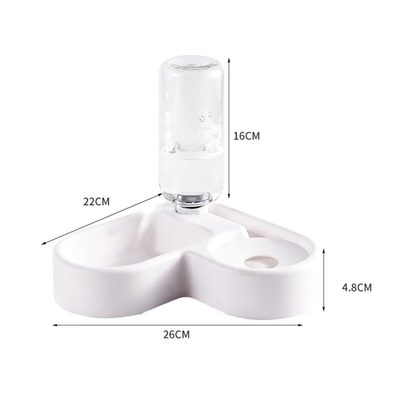 Gamelle multifonctionnelle pour animaux (chat et chien) : abreuvoir et mangeoire automatiques, résistante à l'humidité.