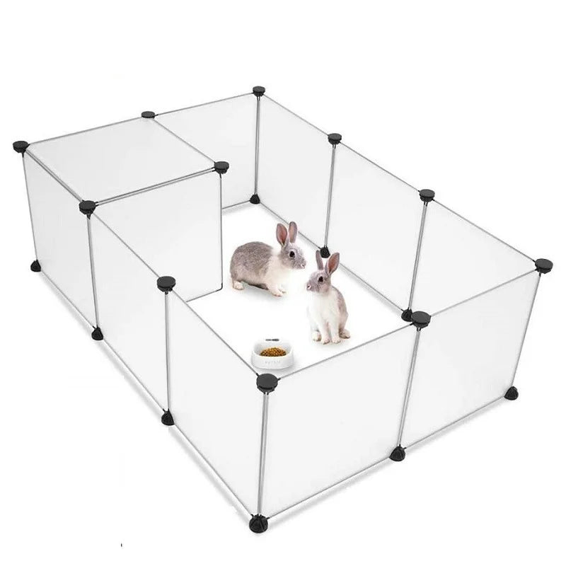 Parc modulable et pliable pour petits animaux (chiens, chats, chatons, lapins, cochons d'Inde, hérissons) – Enclos intérieur/extérieur