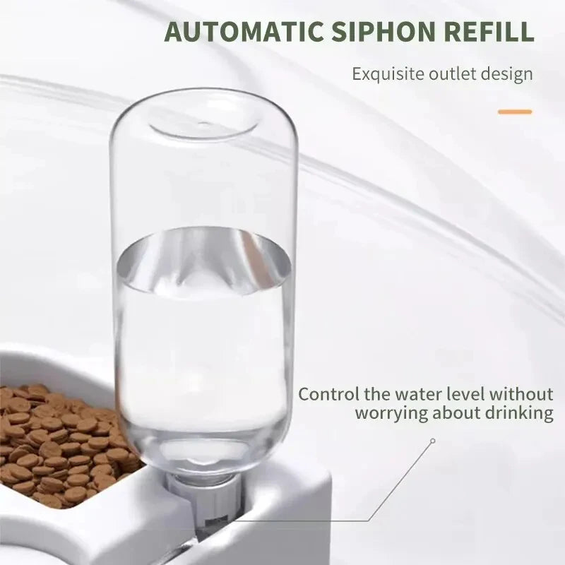 Gamelle multifonctionnelle pour animaux (chat et chien) : abreuvoir et mangeoire automatiques, résistante à l'humidité.