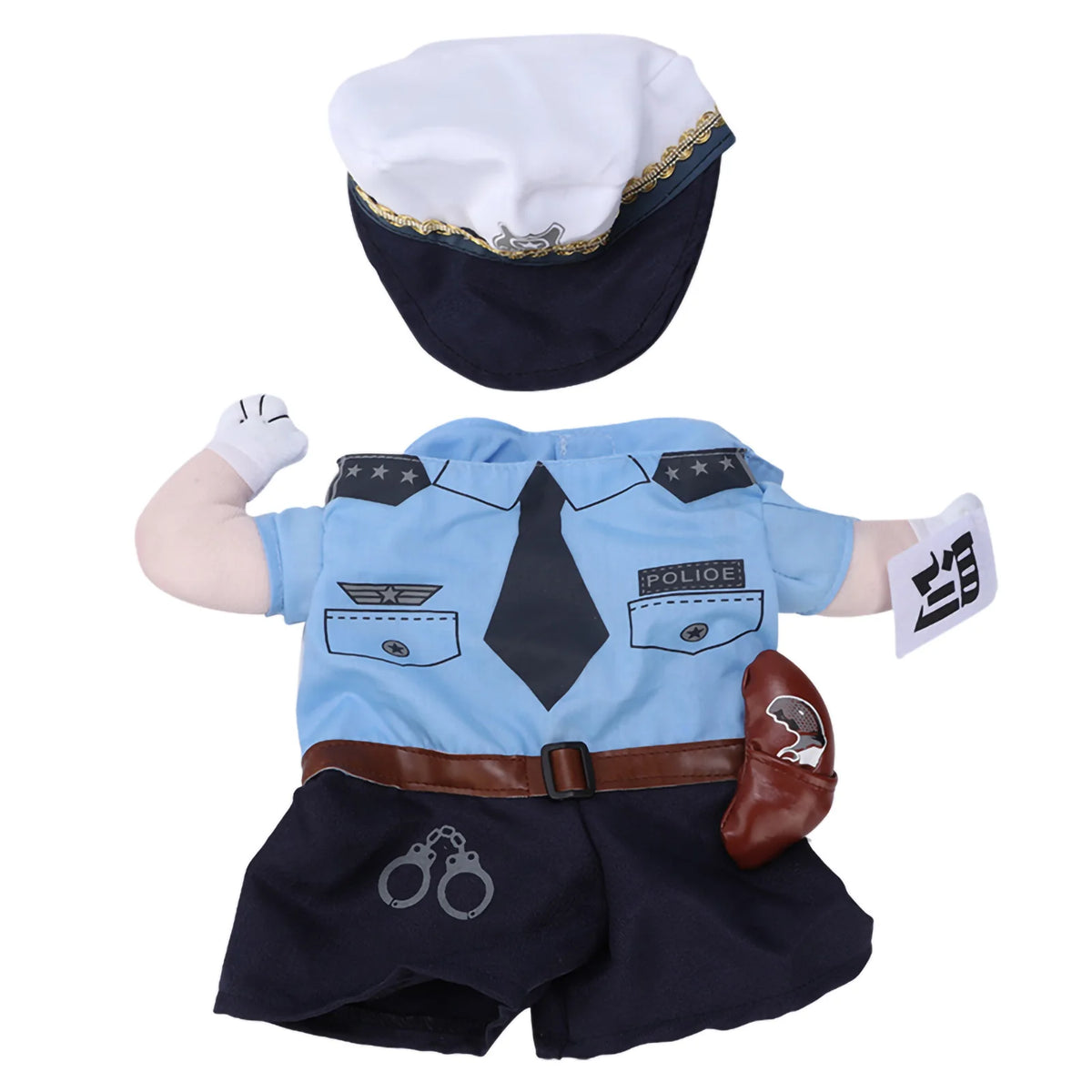 Costume d'Halloween mignon pour animaux : tenue de policier (modèle debout) – Accessoires et déguisements pour chats et chiens