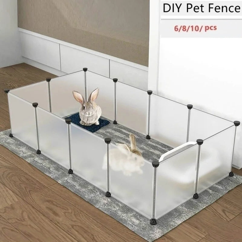 Parc modulable et pliable pour petits animaux (chiens, chats, chatons, lapins, cochons d'Inde, hérissons) – Enclos intérieur/extérieur