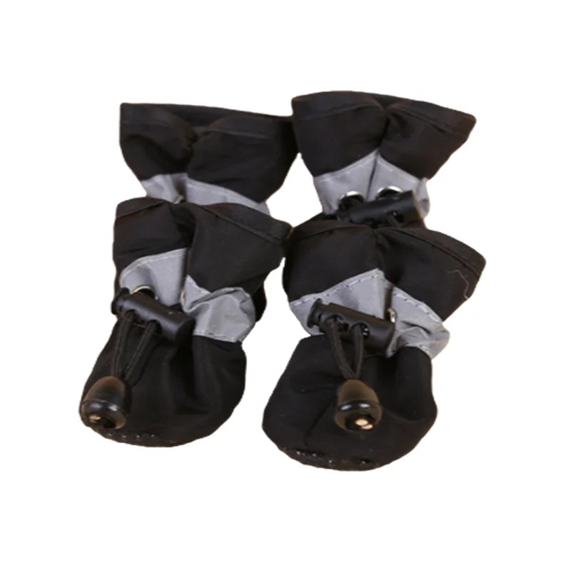 Lot de 4 chaussures imperméables et antidérapantes pour animaux de compagnie (chiens et chats) – Bottines de pluie pour petits chiens, chiots et chats – Accessoires de protection des pattes