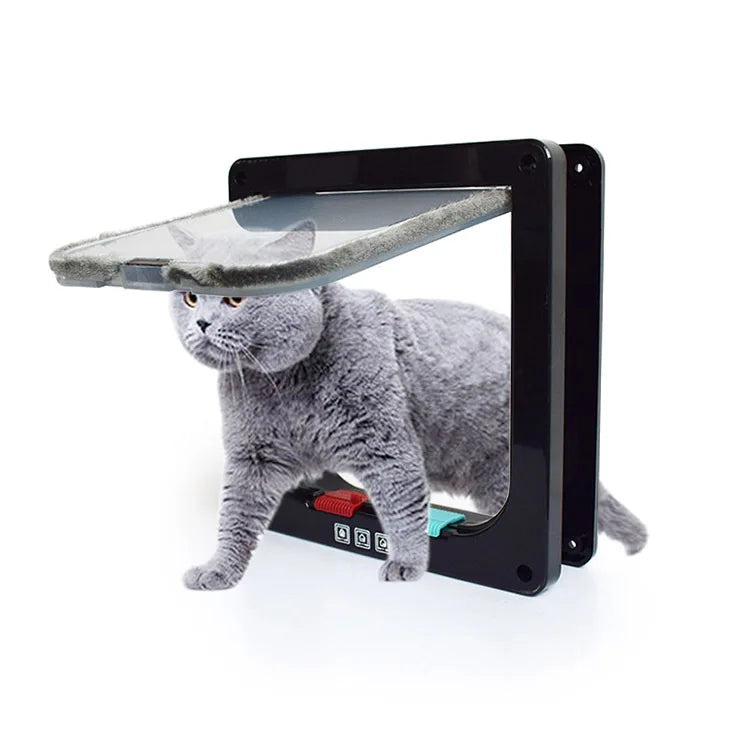 Chatière pratique pour chiens et chats avec système de contrôle des entrées et sorties ; porte bidirectionnelle sécurisée pour animaux de compagnie.