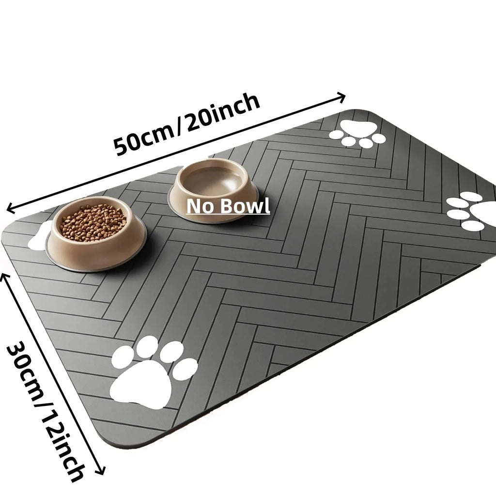 Tapis d'alimentation pour animaux – Set de table absorbant avec dos en caoutchouc, séchage rapide, imperméable, pour gamelles d'eau et de nourriture (chiens et chats)