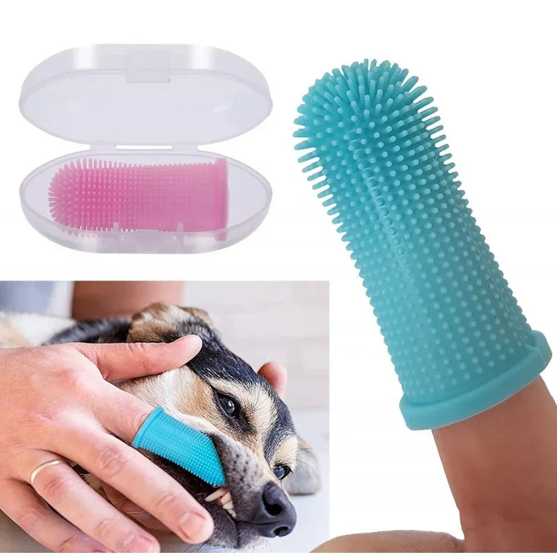 Brosse à dents pour animaux en silicone ultra-doux (format doigt) – Nettoyage des dents et soin de l'haleine – Non toxique – Pour chiens et chats