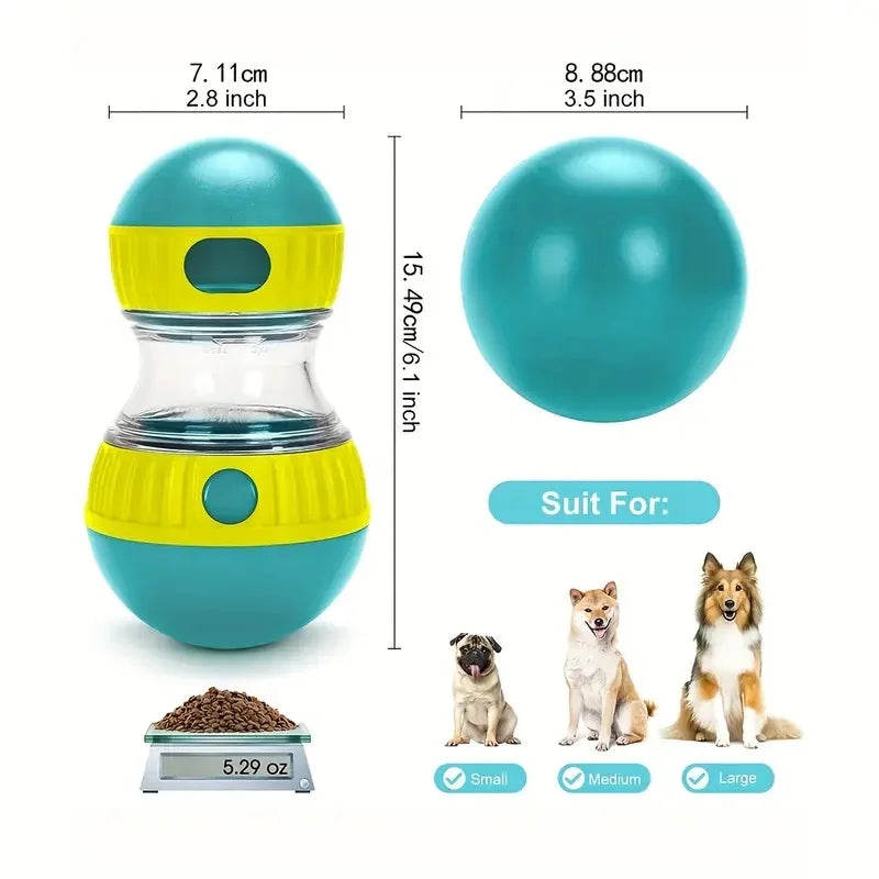 Jouet interactif distributeur de friandises pour chiens – Compatible avec tous les types de gamelles anti-glouton – Jouet en plastique pour animaux – Pour allier plaisir et alimentation saine