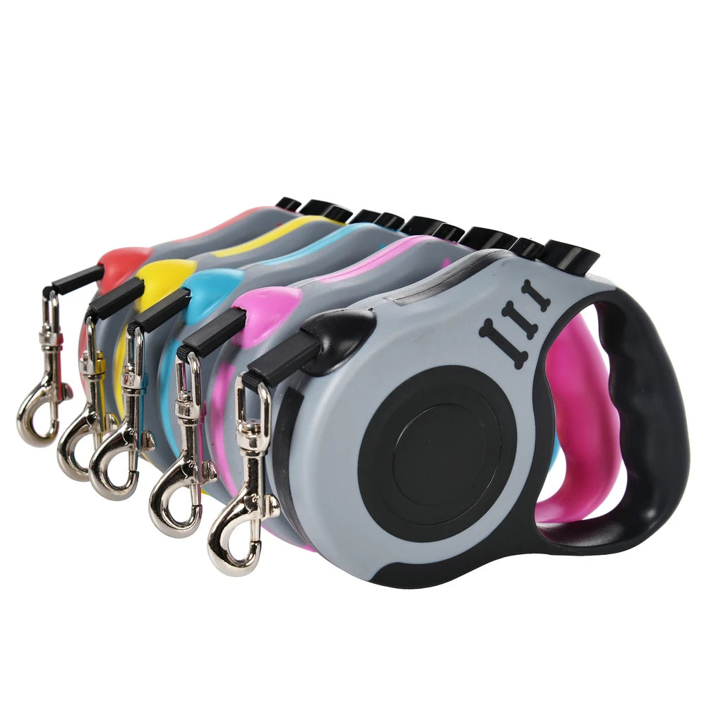 Laisse rétractable automatique pour chiens et chats – 3 m ou 5 m – En nylon, idéale pour les promenades, les voyages et les randonnées avec des chiens de petite taille ou des chiots