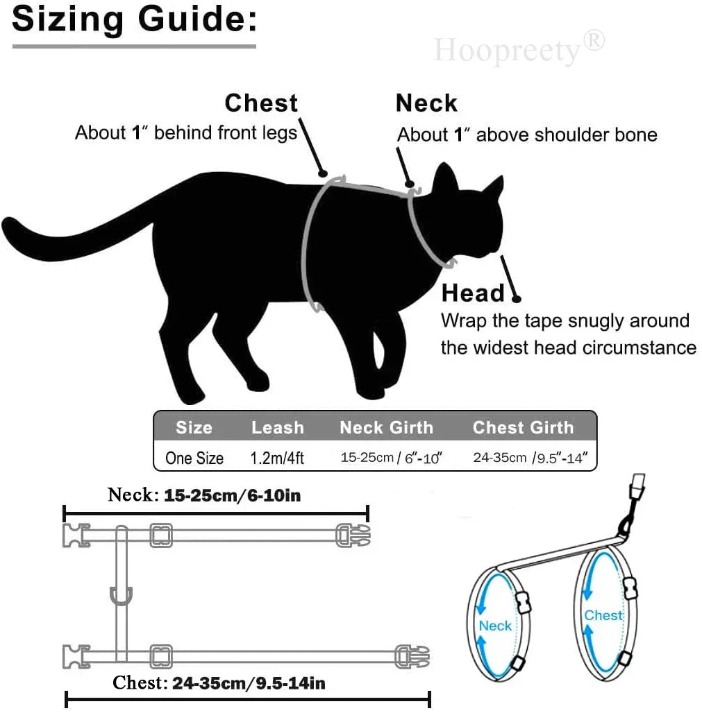 Ensemble harnais et laisse pour chaton – Harnais réglable en nylon anti-évasion pour chats, chiots et lapins – Accessoires pour animaux