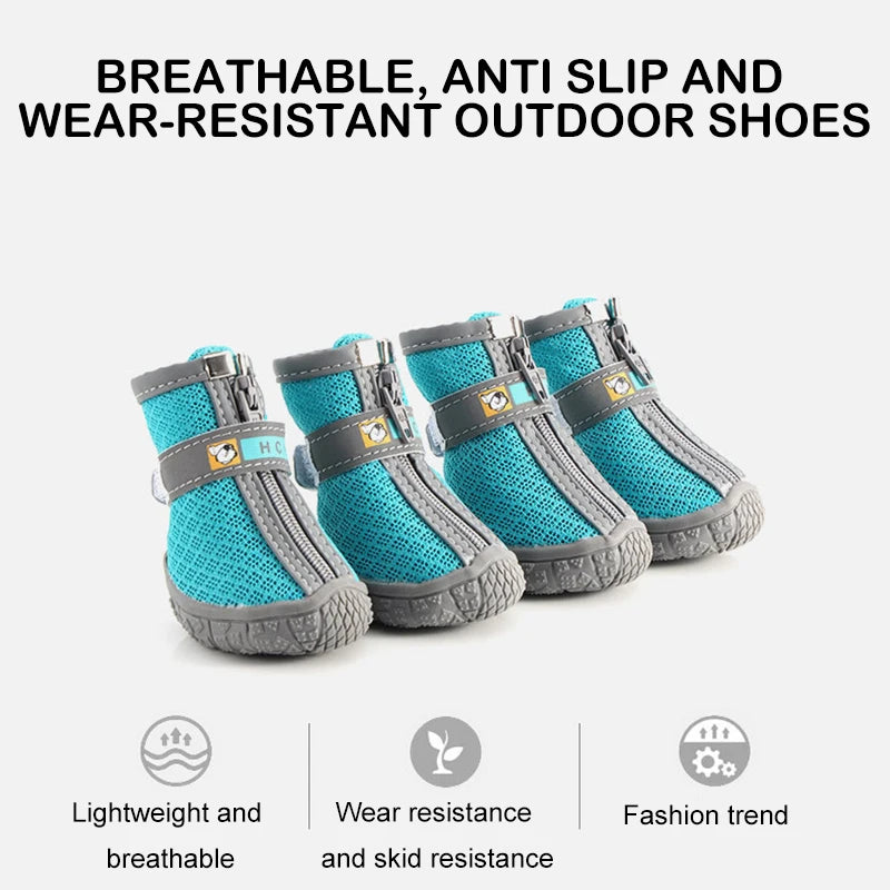 Chaussures pour chiens avec semelles antidérapantes et doublure en peluche épaisse – Protection chaude et respirante pour les pattes (adaptées à la marche et à l'extérieur)