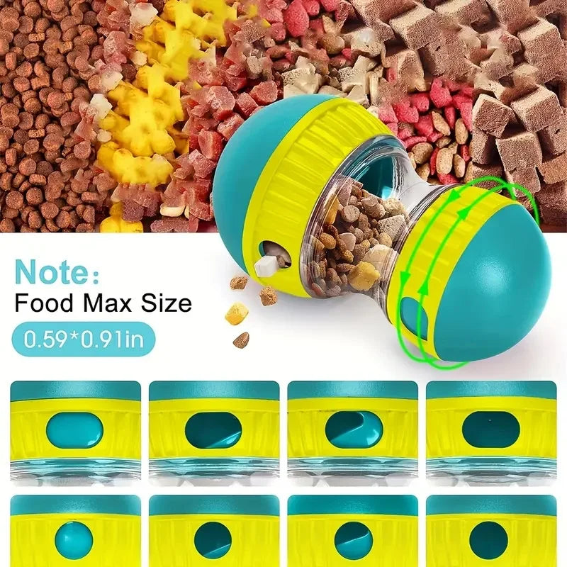 Jouet interactif distributeur de friandises pour chiens – Compatible avec tous les types de gamelles anti-glouton – Jouet en plastique pour animaux – Pour allier plaisir et alimentation saine