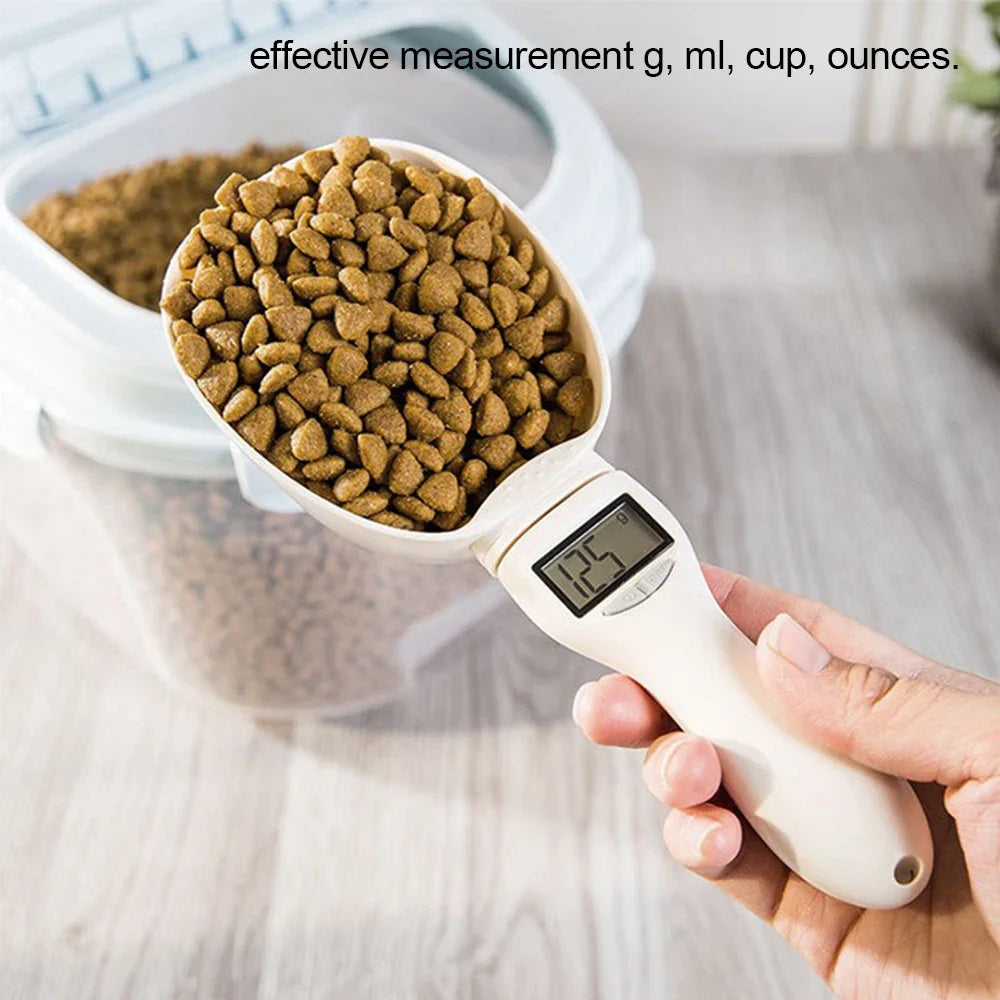 Cuillère-balance électronique pour aliments pour animaux (chiens et chats) – Doseur numérique avec écran LED pour la cuisine