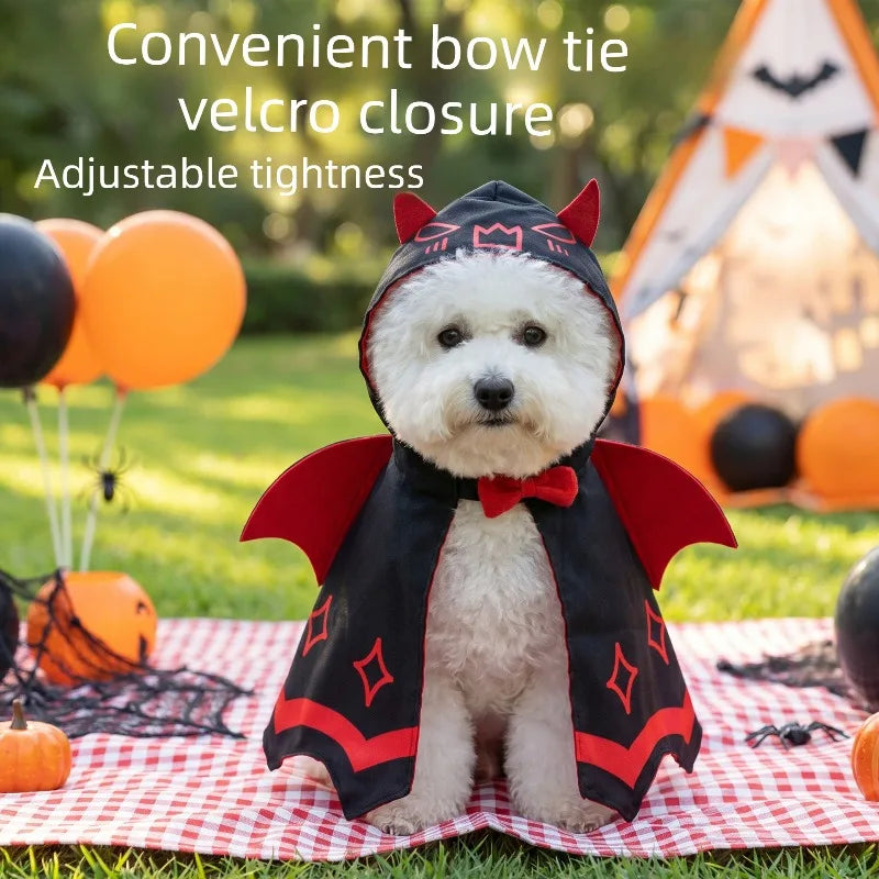 Nouvelle cape à ailes de chauve-souris pour animaux – Costume d'Halloween pour chiens et chats – Tenue de déguisement pour fêtes, vacances et cosplay