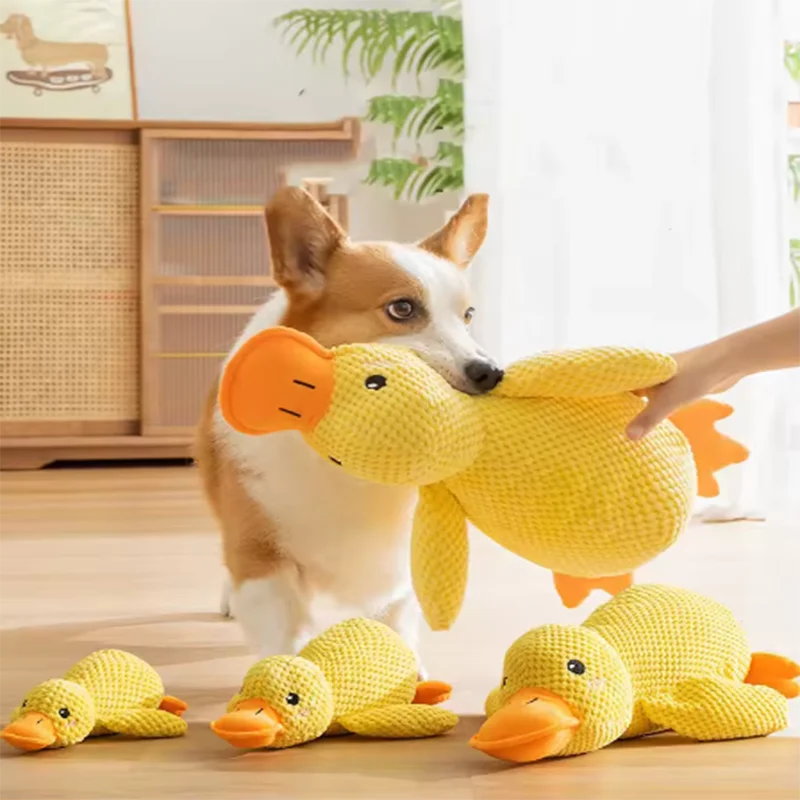 Jouet pour chien adorable en forme de canard : résistant aux morsures, idéal pour le nettoyage des dents et le jeu interactif. Parfait pour divertir les grands chiens et occuper les chiots pour éviter l'ennui.
