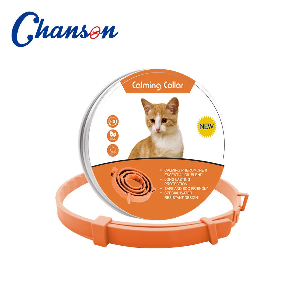 Collier apaisant aux phéromones pour chiens et chats – Réduit l'anxiété – Réglable, naturel et longue durée – Effet relaxant et apaisant